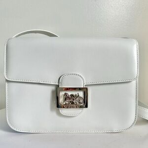 Vintage CELINE Horse Carriage Bag Purse White
